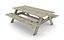 Wooden A-Frame Picnic table and bench - Game Ready Asset