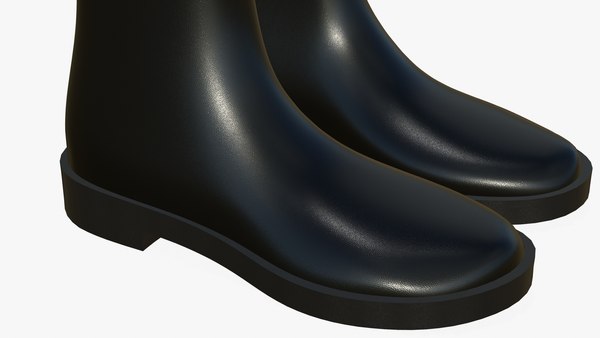 3D Leather Boots Black - TurboSquid 1808876