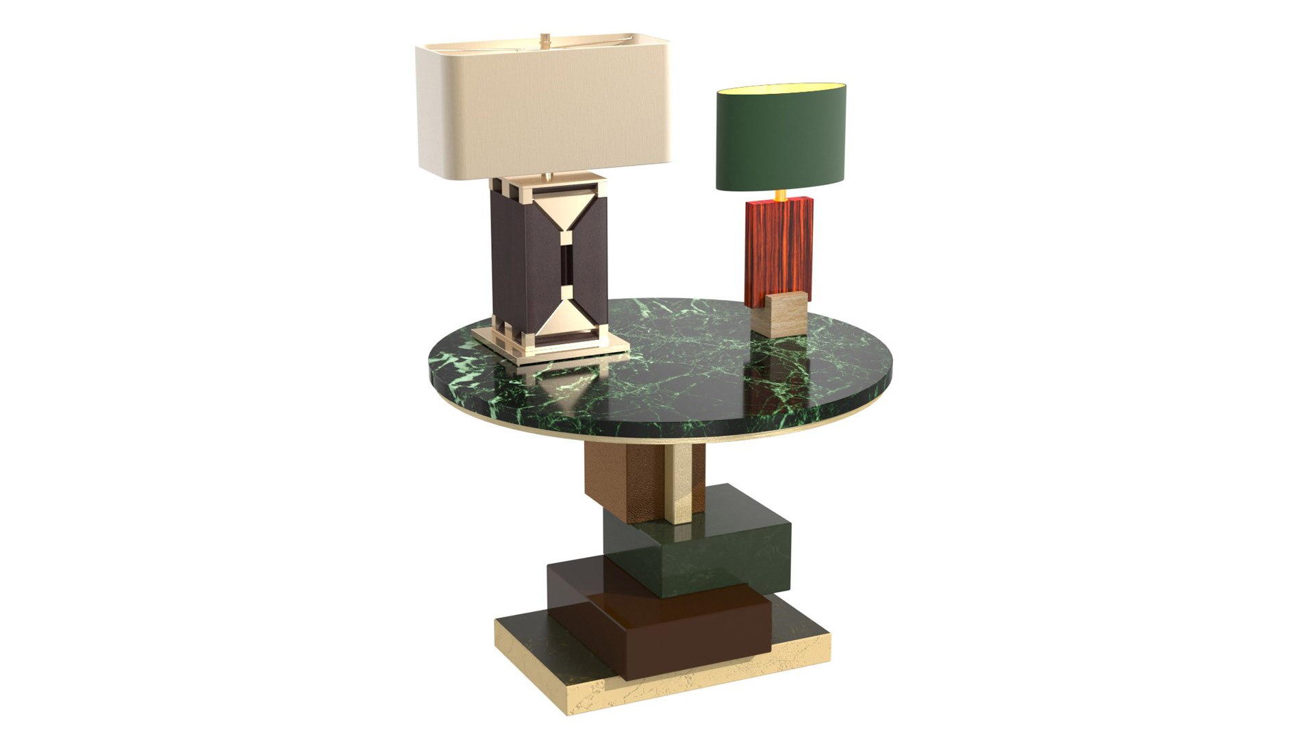 Custom Round Side Table And Lamp 3D Model - TurboSquid 1892667