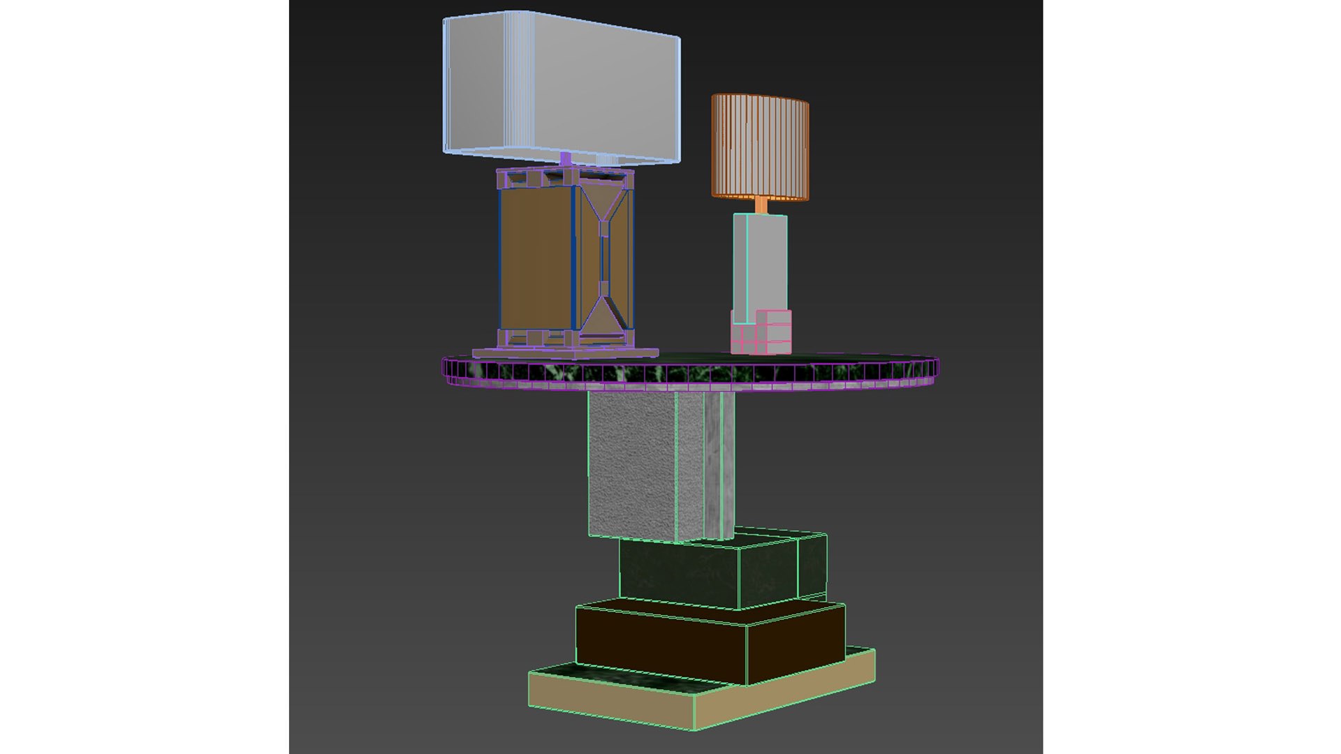 Custom Round Side Table And Lamp 3D Model - TurboSquid 1892667