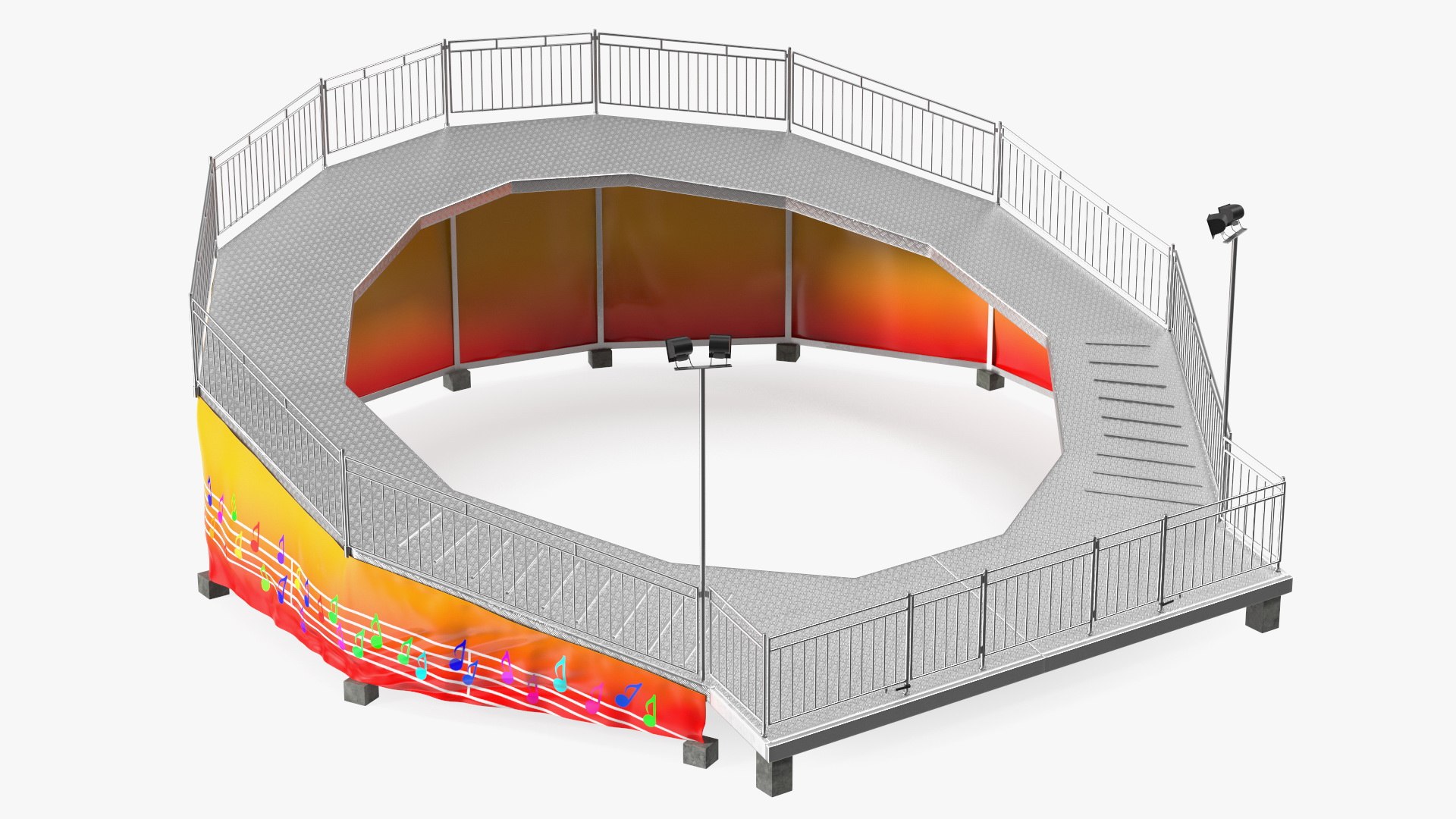 Theme Park Attraction Base 3D model preview