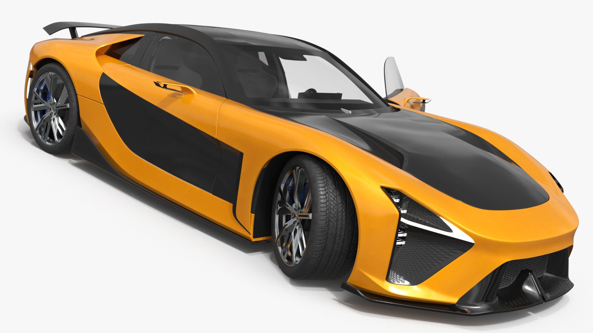 Modern Sport Coupe Veilside Style Orange Rigged 3D model preview