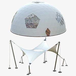 3D Tensile Structures Geodesic Dome model