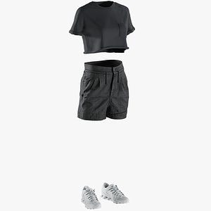 Women's Shorts with Tshirt and Sneakers 10