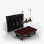 James Billiard Room Set - Pool Table Cabinet and Lamp
