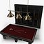 James Billiard Room Set - Pool Table Cabinet and Lamp