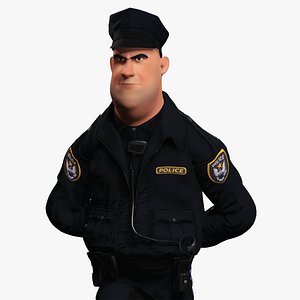 Rigged Police Officer Toon Character Toon Cop
