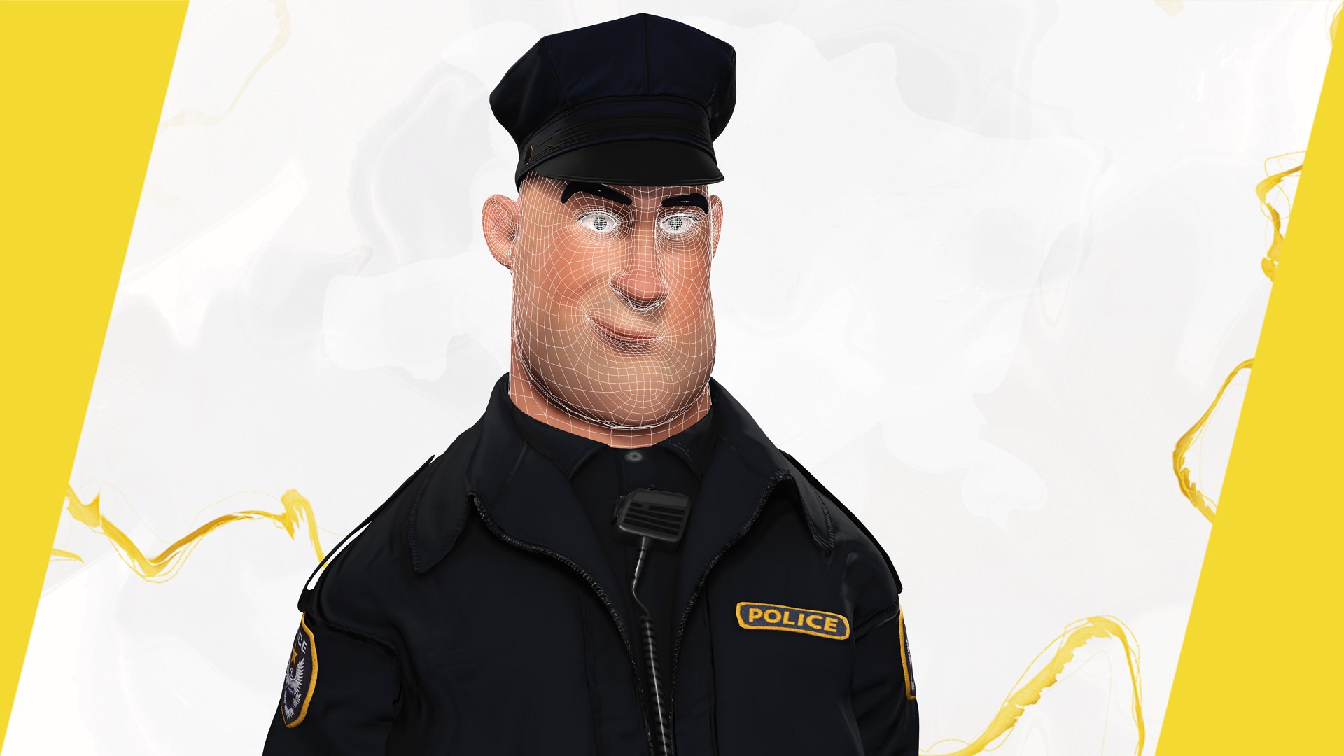 3D Rigged Police Officer Toon Character Toon Cop - TurboSquid 2353404