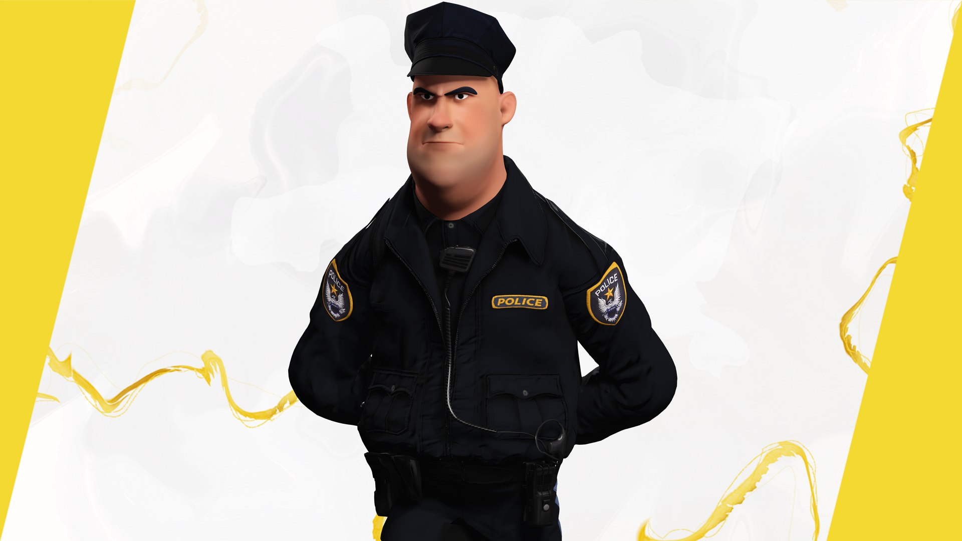 3D Rigged Police Officer Toon Character Toon Cop - TurboSquid 2353404