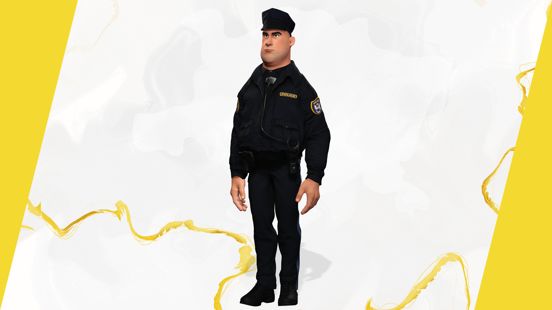 3D Rigged Police Officer Toon Character Toon Cop - TurboSquid 2353404