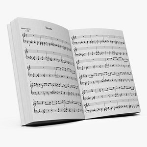music notes book 3D