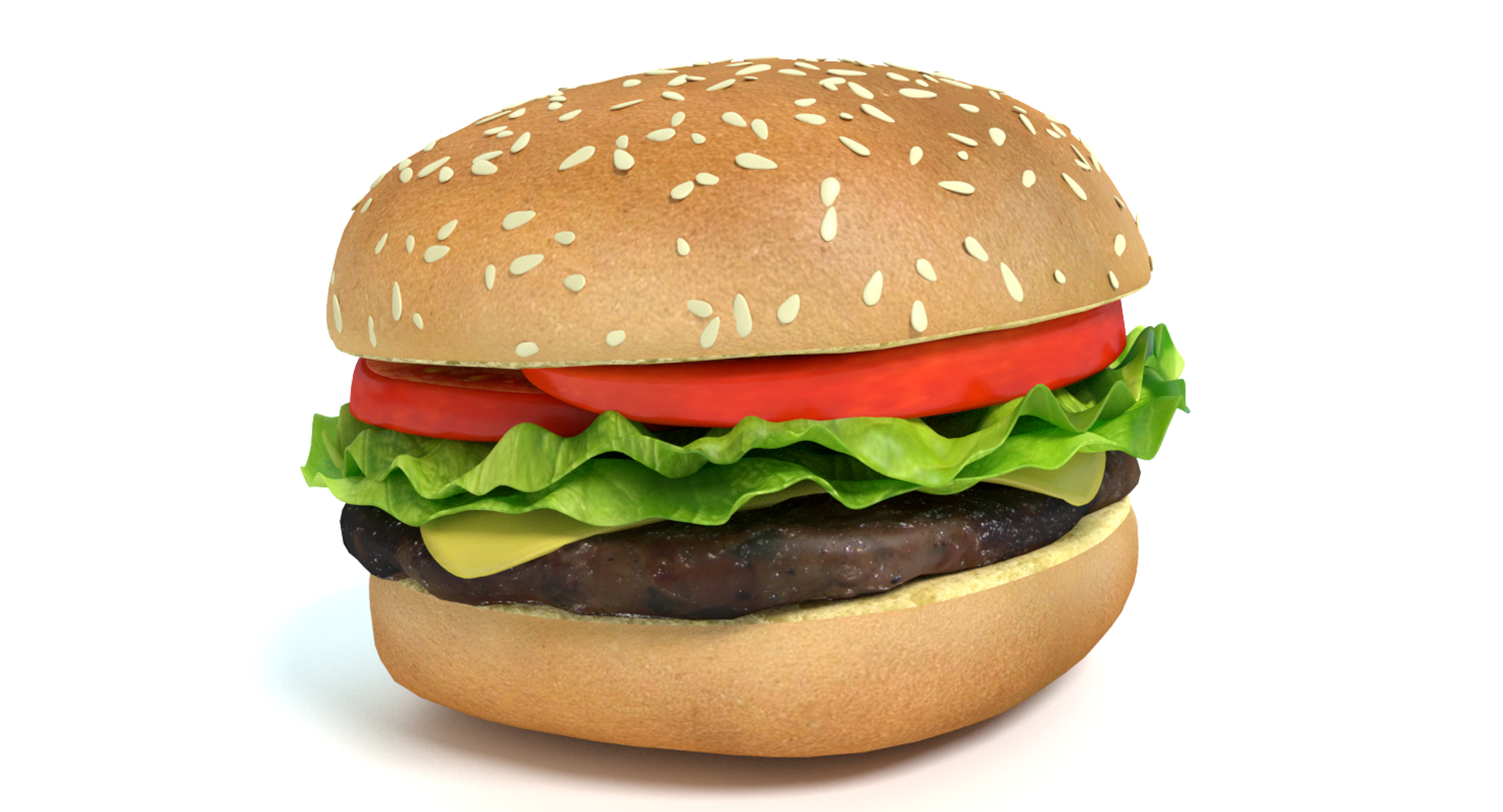 3d Model Cheeseburger Burger Cheese