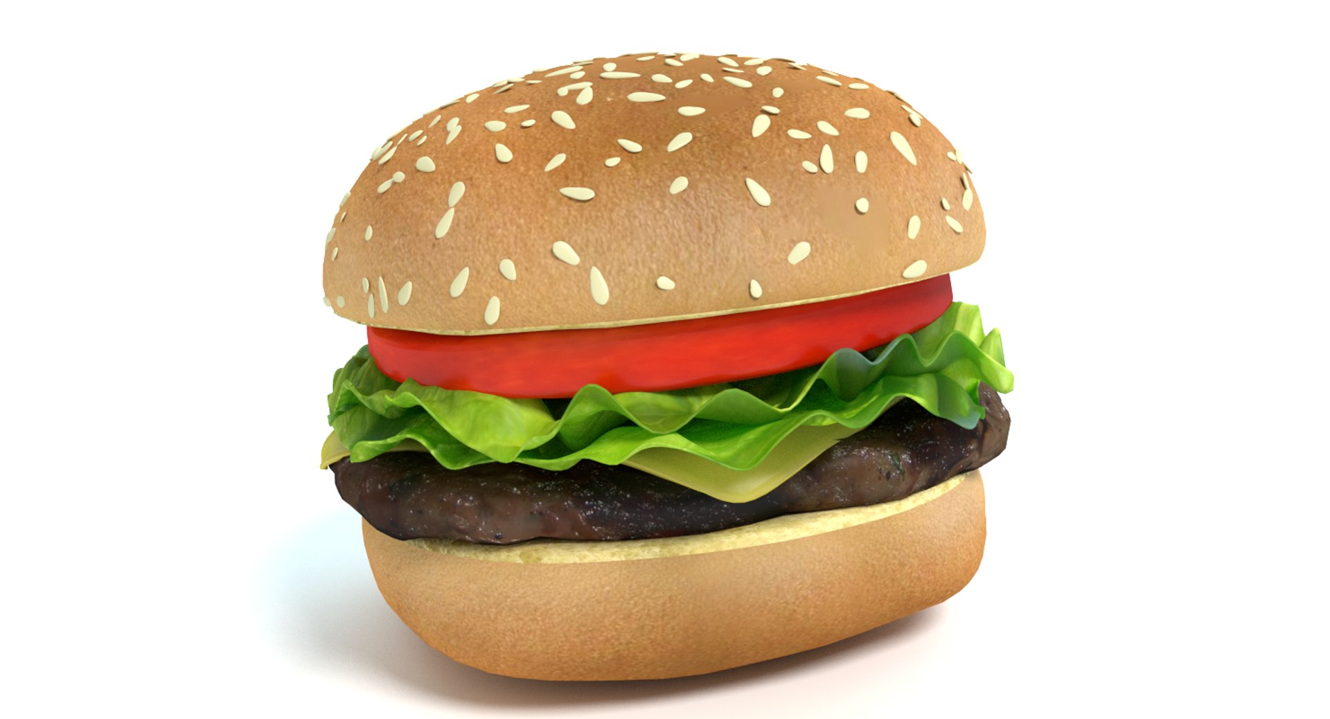 3d Model Cheeseburger Burger Cheese