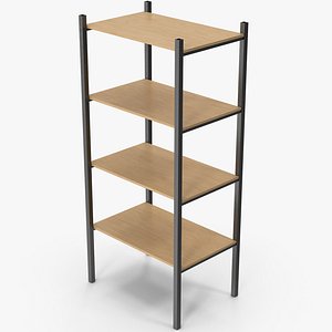 Wooden Warehouse Rack 3D model