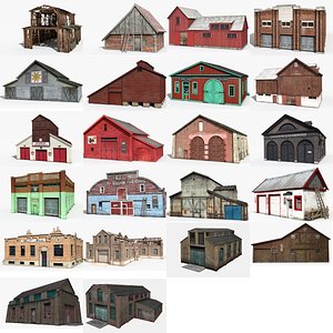 Warehouse Low Poly 3D model