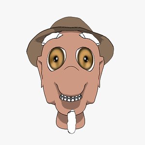Cartoon Old Man Head