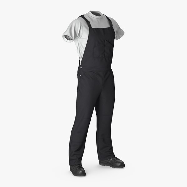 Ropa de trabajo para hombre negro Modelo 3D $79 - .3ds .c4d .fbx