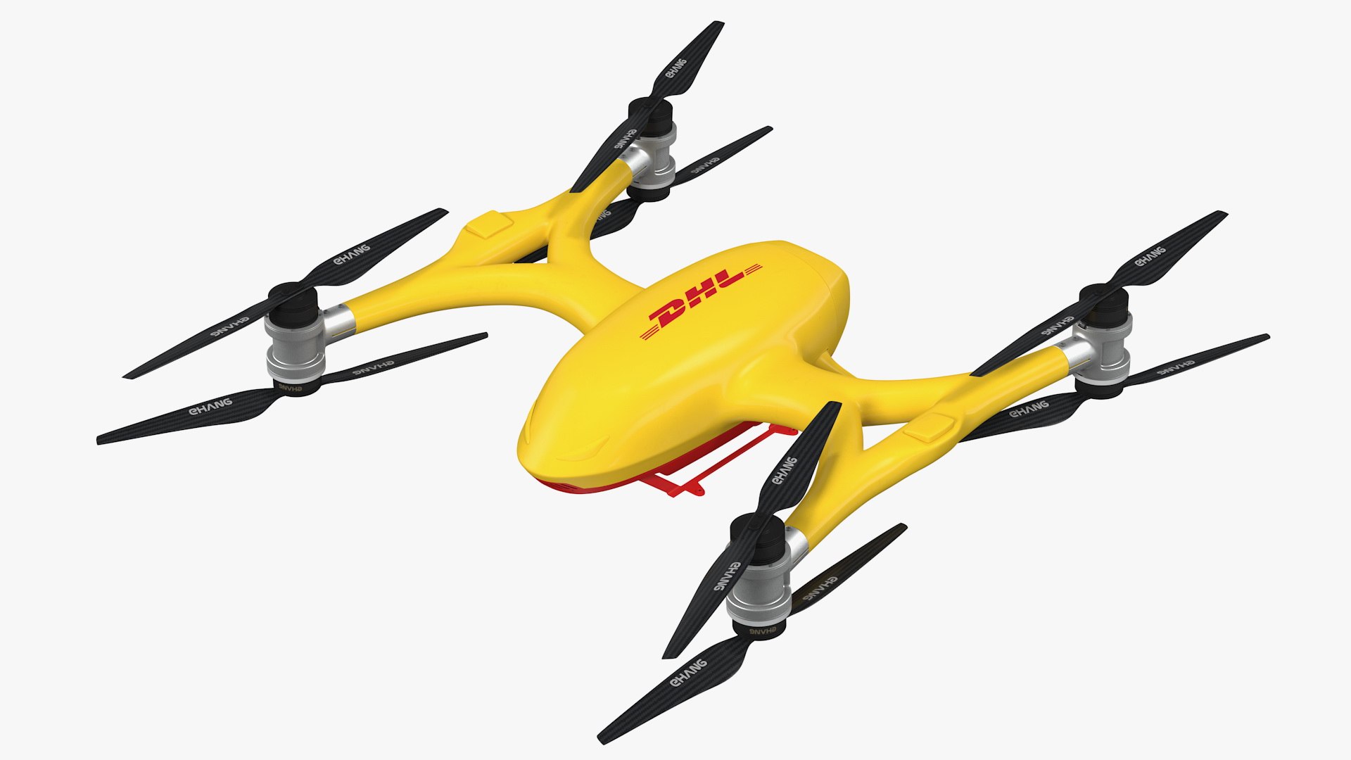 DHL Quadcopter Drone 3D model preview