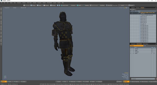 modelo 3d Traje de armadura de caballero tradicional - TurboSquid 2215043