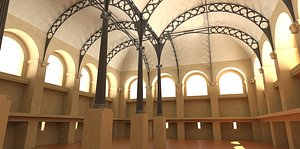 3d model sainte-genevive library henri labrouste