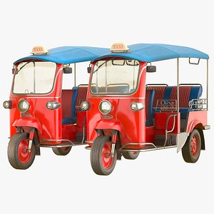 Tuk Tuk Taxi High and Low Poly PBR