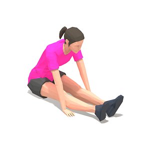 sitting leg raises Exercise Woman Animation