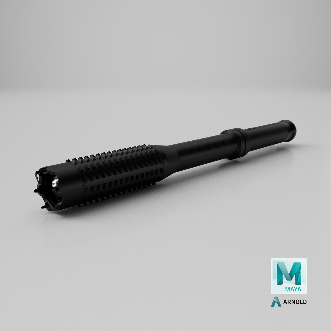 3D Stun Baton with Flashlight model https://p.turbosquid.com/ts-thumb/6K/mFe1jg/BW/stemcell_maya_arnold_render/png/1719390461/1920x1080/fit_q87/9a328035572b444dab3c1f835bbbd00570dce70a/stemcell_maya_arnold_render.jpg