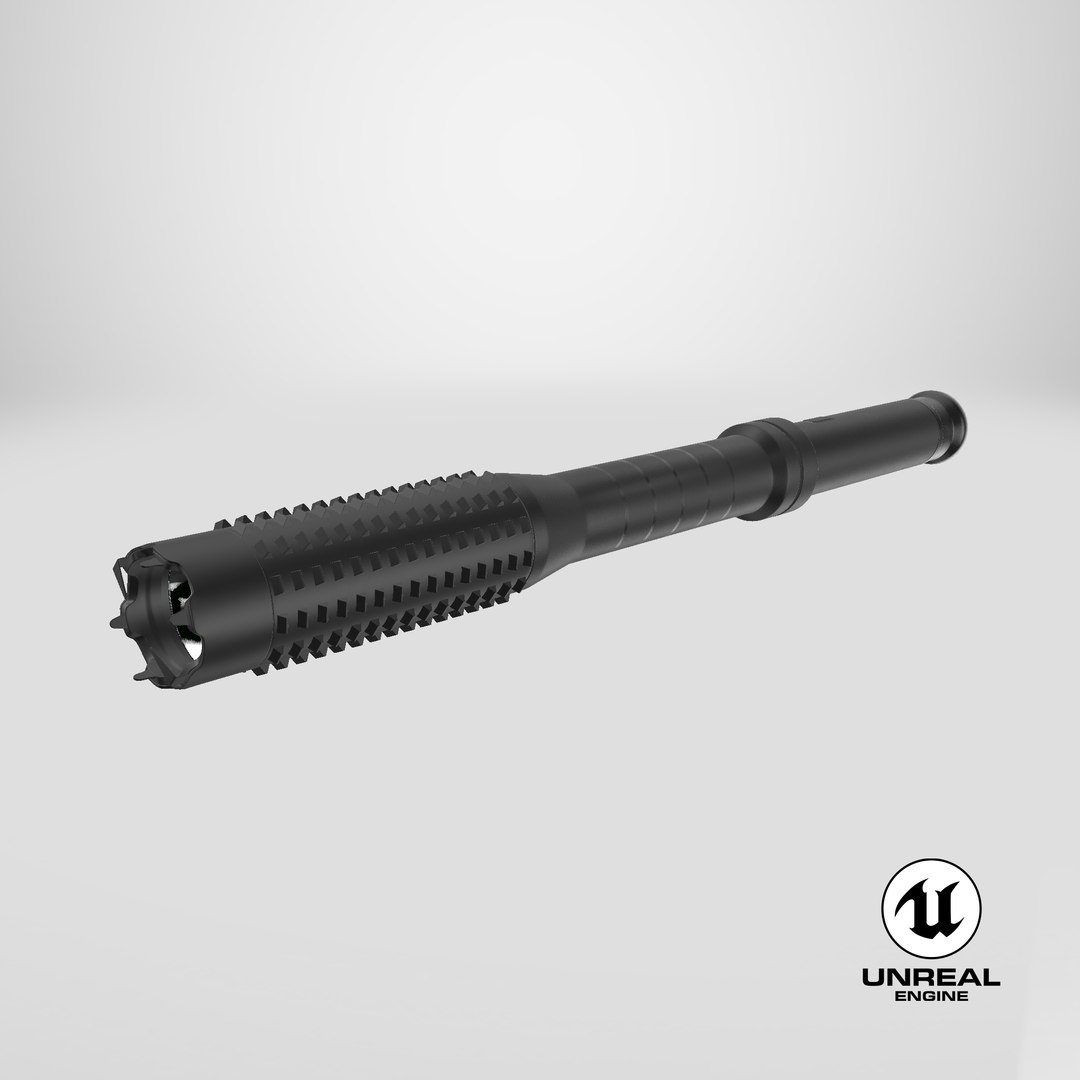 3D Stun Baton with Flashlight model https://p.turbosquid.com/ts-thumb/6K/mFe1jg/YU/stemcell_unreal_render/png/1719390474/1920x1080/fit_q87/a3e53a79eea687bc8c43161b45fb99d4b856e348/stemcell_unreal_render.jpg