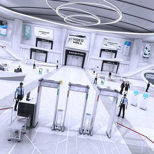 futuristic e-congress 3D model