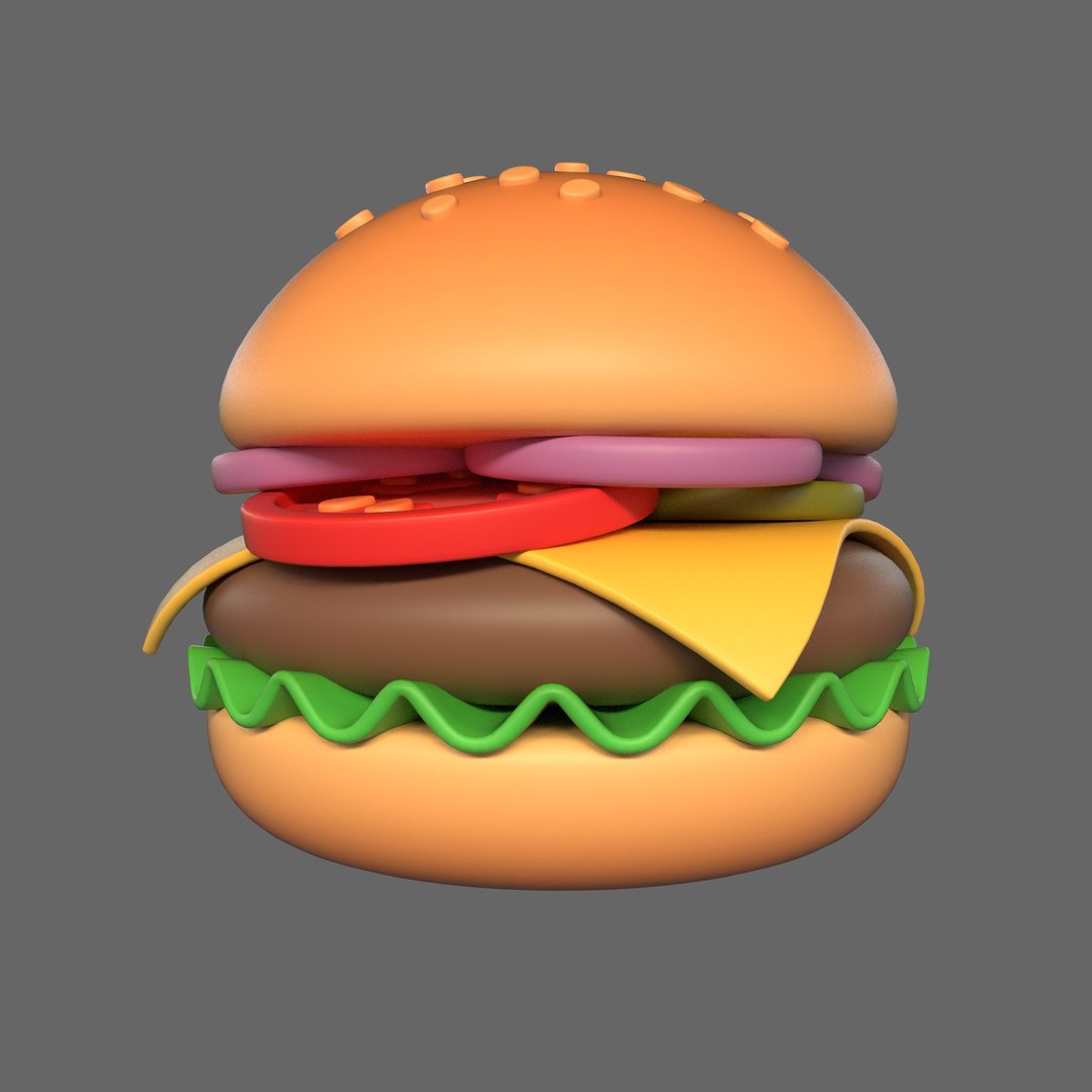 3D Model Cartoon Cheeseburger - TurboSquid 1967815