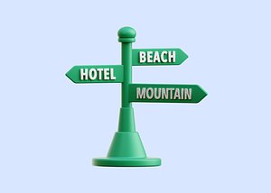 3D Sign Board 3D Illustration model