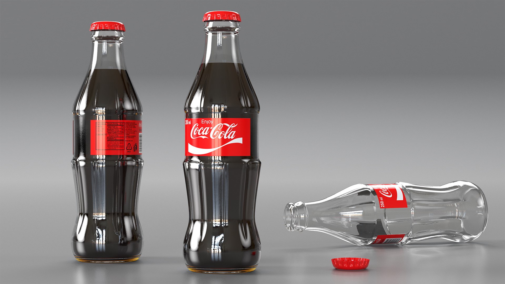 Coca Cola Glass Bottle 3D model preview