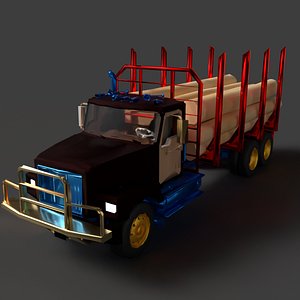 Chinese Logging Truck 3D Model