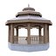 Gazebo de jardim de madeira em modelo 3D Low Poly PBR