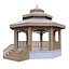 Gazebo de jardim de madeira em modelo 3D Low Poly PBR