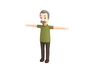 old man character model