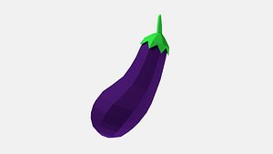3D cartoon eggplant model