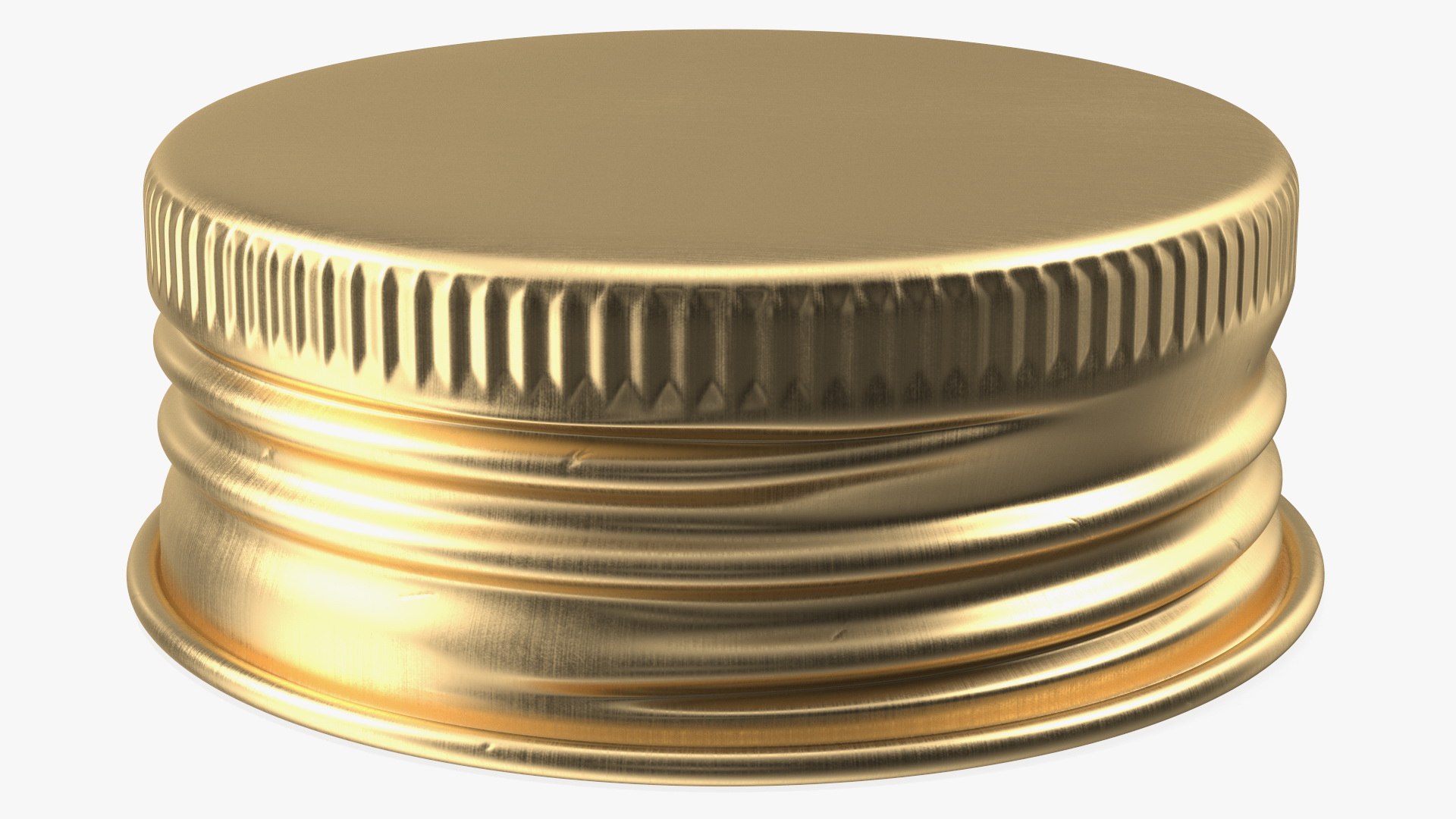 28mm Round Aluminum Screw Cap Golden 3D model preview