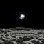 Moon Surface With Rocks Scene