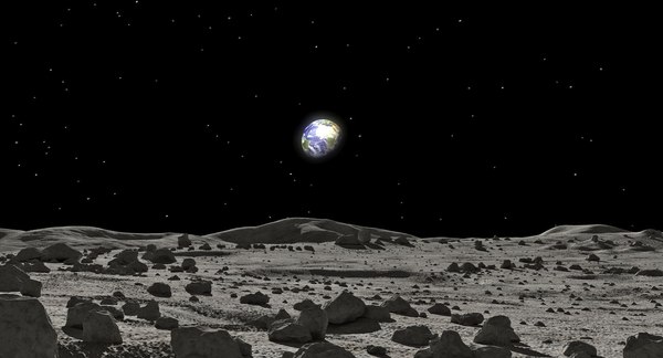 岩のシーンと月面3dモデル Turbosquid
