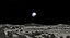 Moon Surface With Rocks Scene