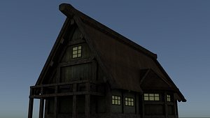 3d obj house middle ages