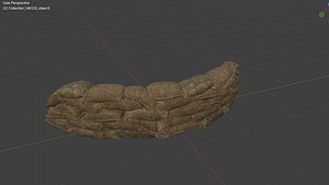 Sandbag Wall Barrier 3D Model 3D