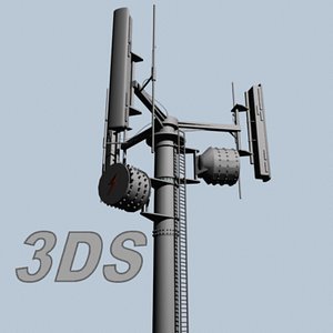 Cell Phone Tower Detailed Microwave Repeater Transmission Station 3DS Telecommunications relay