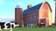 3D model farm scene barn cow