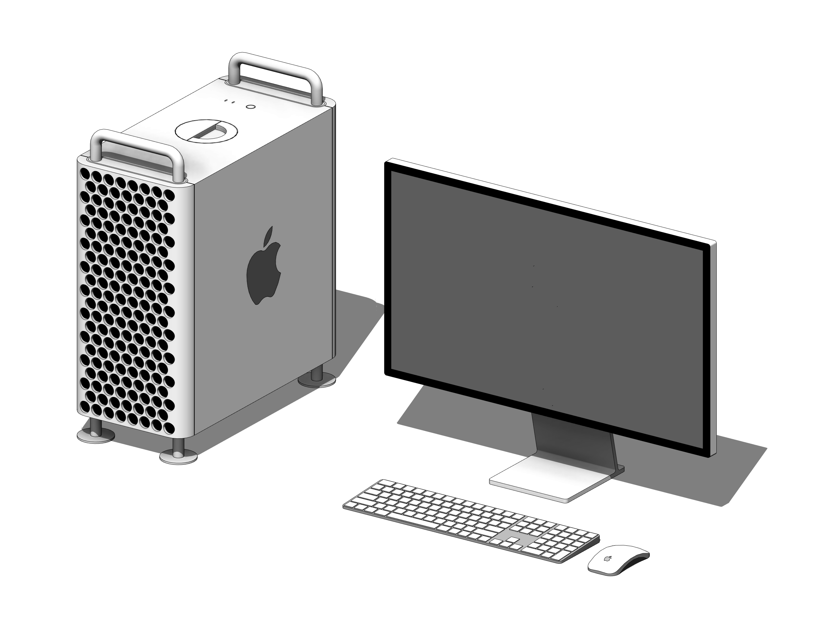 modelo 3d Apple Mac Pro Workstation - Revit Family - TurboSquid 1918613