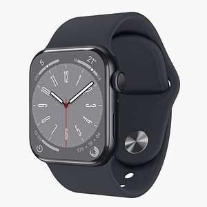 Apple Watch 8 Series -  Midnight Case with Sport Band 3D model