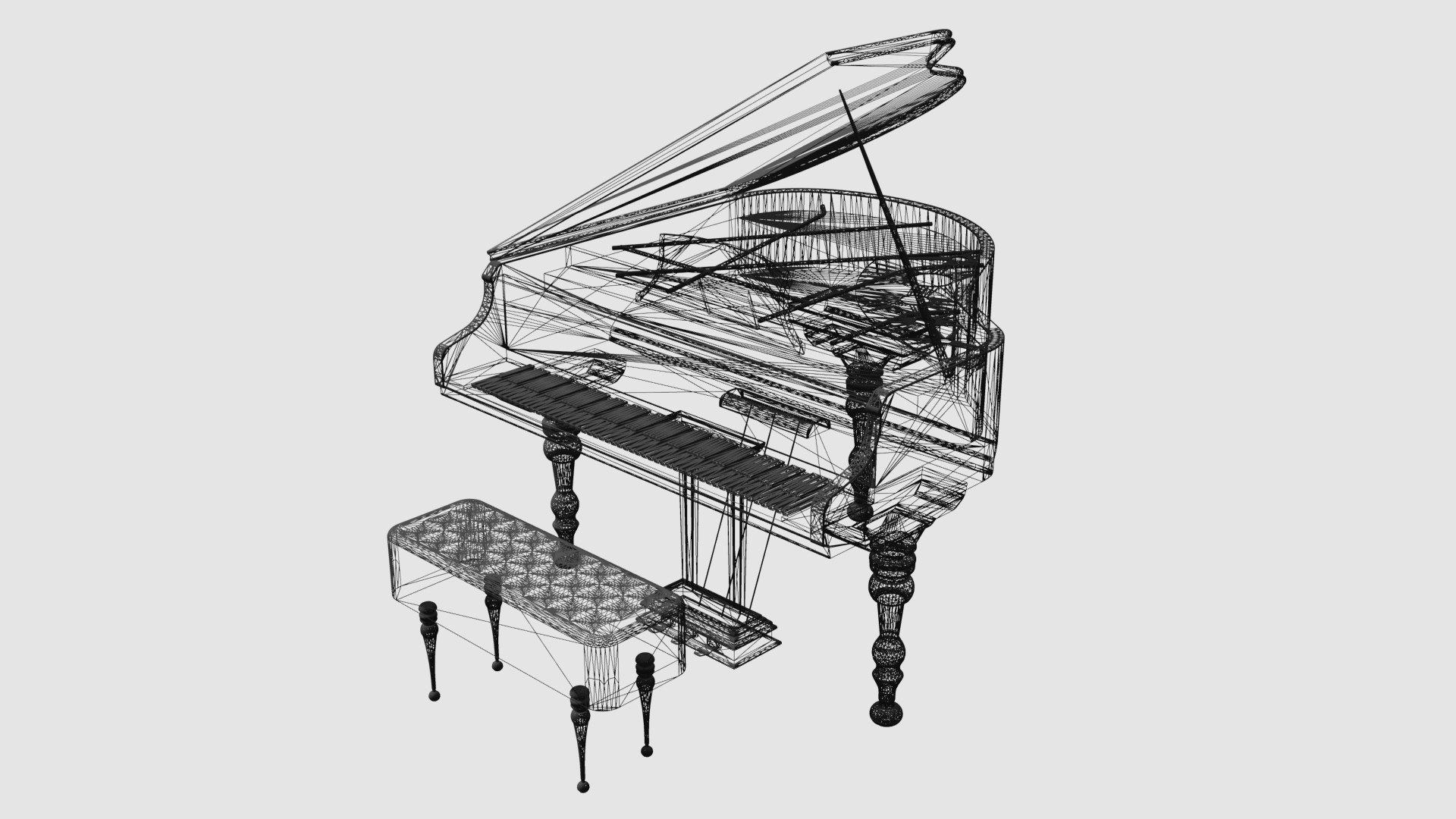 Piano - Chair Included Model - Turbosquid 1908220