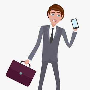 Rigged Cartoon 2D Flat Handsome Guy