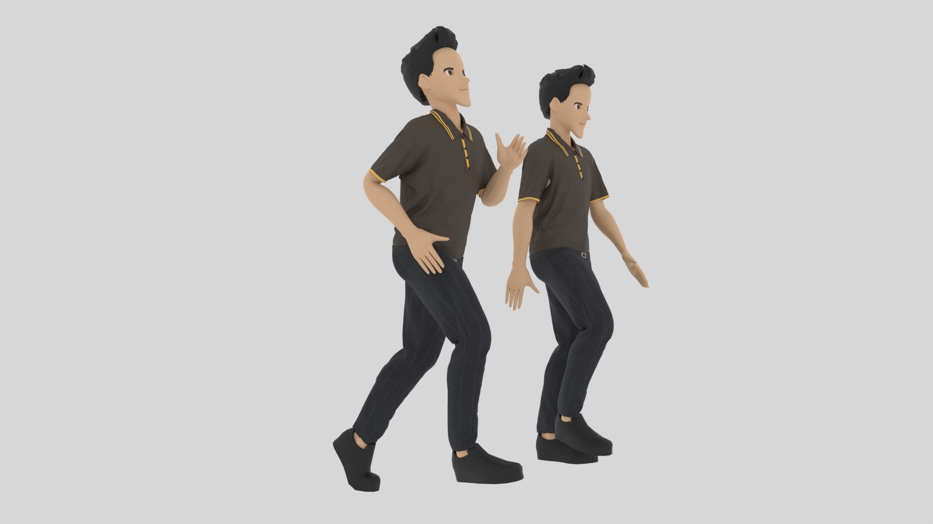 Cartoon Character Walking And Running Animation 3D Model - TurboSquid ...